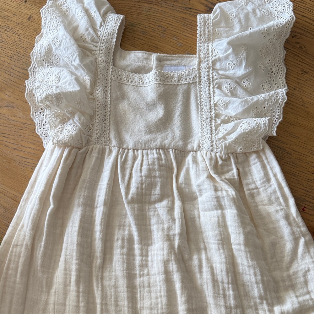 Zara Cream Eyelet Dress